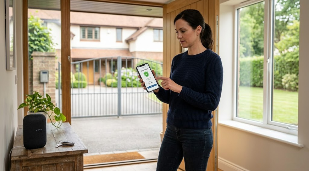 smart gate access control using two factor authentication and user permissions on mobile app with secure home setup